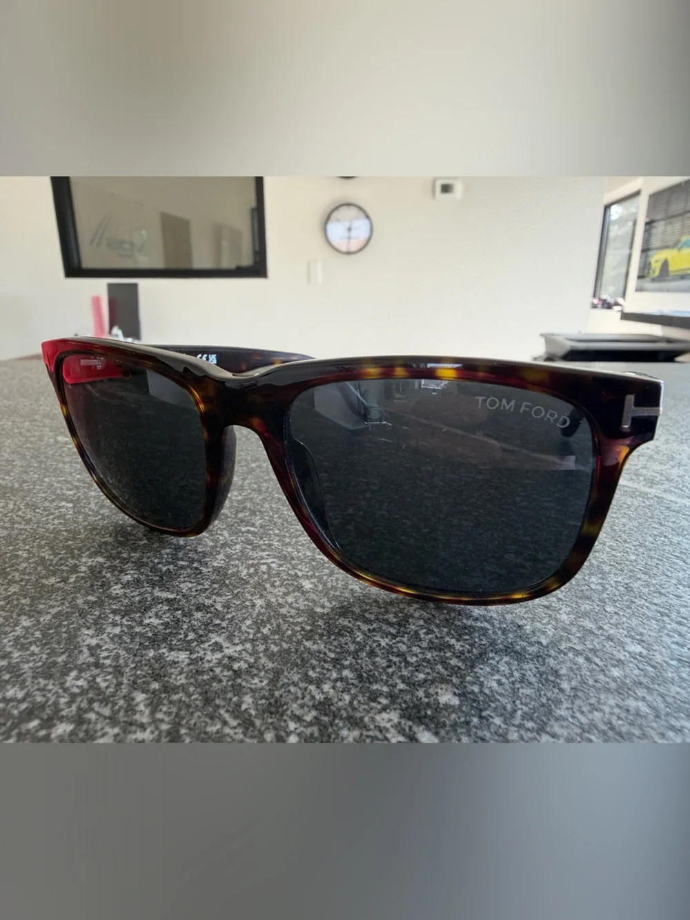 Tom Ford Men’s Tortoiseshell Sunglasses with Dark Lenses